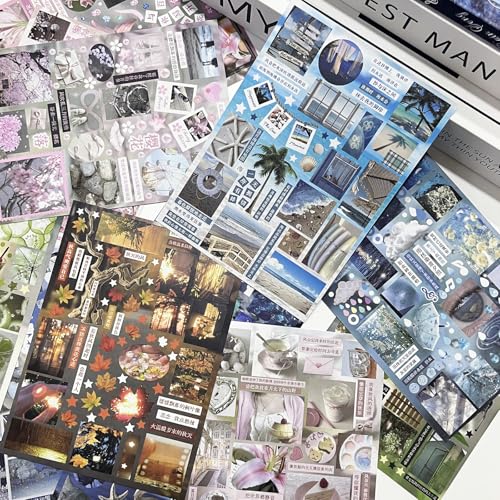 Japanese Sticker Book for Scrapbook Supplies, Cute Stickers for Journaling - color: Sweet
