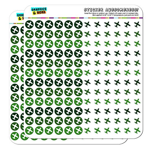 Airplane Flying Travel Dots Planner Calendar Scrapbooking, Green, Opaque - color: Green, size: Opaque