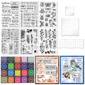 29 Pcs Acrylic Stamps for Crafting Card Making Supplies Set - style: 29Pcs Journal Clear Stamps