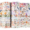 18 Rolls Floral Gold Washi Tape Set VSCO Foil Masking Decorative for Arts, DIY Crafts, Journal Supplies, Planners, Scrapbook, Card/Gift Wrapping 8/15mm Wide (Flowers)