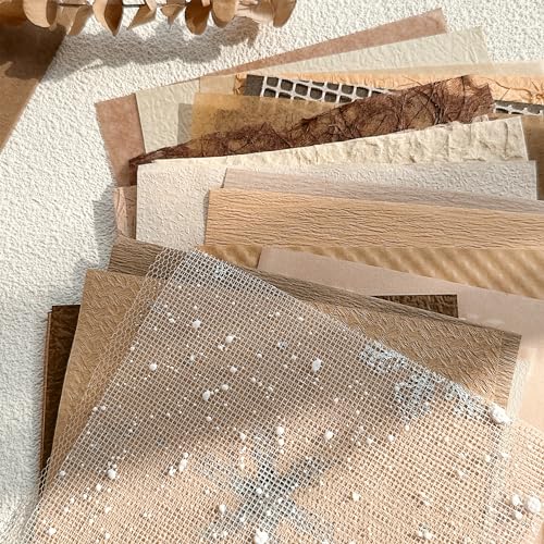 30 Pcs Large A4 Handmade Textured Scrapbook Paper Mesh Journaling Supplies