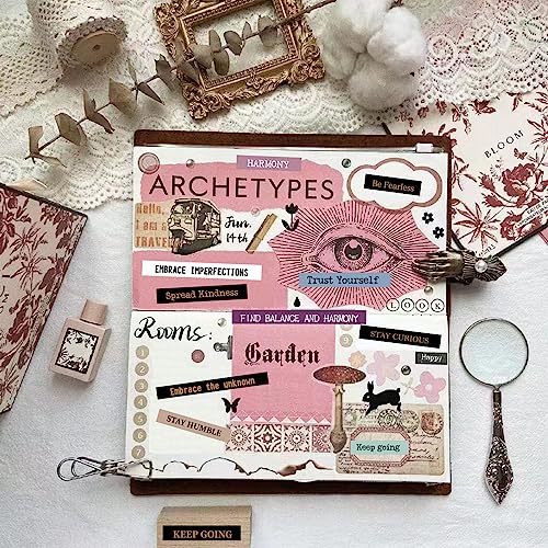 PRSTINCOL 2370 Pcs Word Stickers for Journaling,40 Sheets Quote Stickers Gold Foil Small Talk Stickers for Junk Journal Craft,Scrapbooking Supplies Making - color: Quote Stickers Book