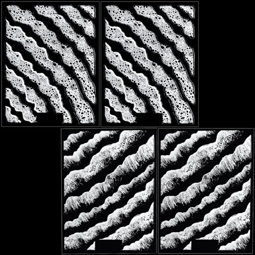 4 Sheets Ocean Waves Resin Stickers Self Adhesive Sea Wave Decal