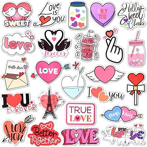 Heart Stickers 50Pcs for Laptop, Valentine Gifts Classroom Rewards - style: Heart Stickers