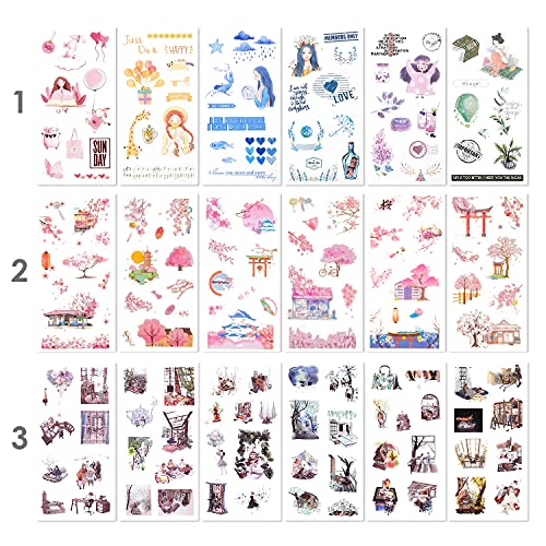 Mayplous 12 Pack Washi Sticker Set, 72 Sheets Decorative Washi for Journals, Planners, Scrapbooks, DIY Cards, Albums & Craft Projects (Travel Time) - color: Travel Time