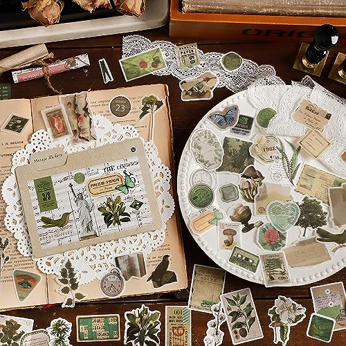 Maxleaf 400PCS Vintage Washi Sticker Set for Scrapbooking Journaling | Floral Retro Nostalgic Ephemera Stickers for DIY Crafts Planner Diary Album Handmade Work Journal Envelope Gift Wrapping