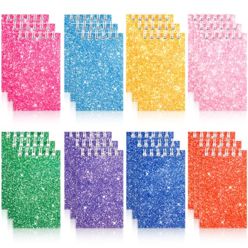 Hooqict 24 Pack Small Pocket Notebook Mini Notepads for Kids Party Favors Small Spiral Notepads Colorful Mini Notebooks Bulk Memo Pads for Work, Office, School, Classroom, 3.9 x 2.4 Inches - style: Multicolor 4
