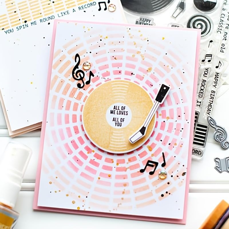 Lapoo Tool Metal Cutting Die for Scrapbooking - Durable, Cut Stencils for DIY Scrapbook Photo Album Decorative Paper Card, Card Making Supplies, Embossing (Music Record 4.8 x 3.2 in) - color: Music Record 4.8 x 3.2 in