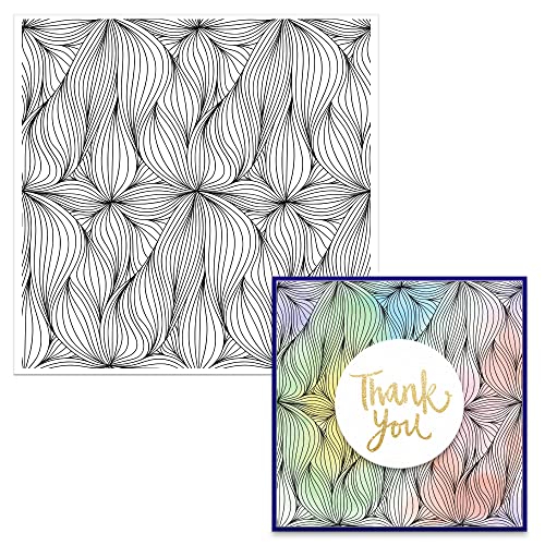 Flowers Background Clear Stamps for Card Making Decorative Plants Background Transparent Silicone Stamps for DIY Scrapbooking Supplies Embossing Paper Gift Card Album Decoration Craft - color: Wave Flowers