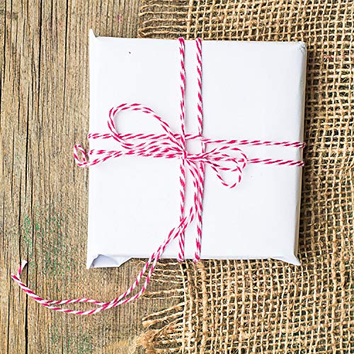 Cotton Twine String Bakers Rope: 2 Roll Twines for Crafts Gift Wrapping - 656 Feet Red Black Twine for Kitchen Cooking - color: 08 Red Black