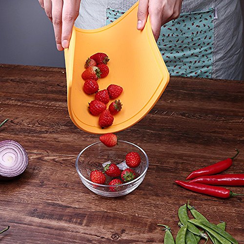 Liflicon Extra Large Thick Silicone Cutting Boards for Kitchen 14.6'' x 10.43'' Flexible Cutting Chopping Boards/Mats Non-slip Deep Drip Juice Groove, Dishwasher Safe-Yellow - color: Yellow, size: 14.6"L x 10.4"W