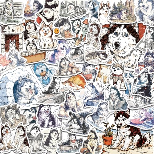 100 PCS Husky Stickers Pack – Waterproof Vinyl Decals for Water Bottles, Laptops, Phones, Notebook, Cars – Cool Vibrant Graphics for Husky Enthusiast - color: Husky