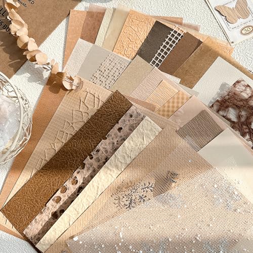 30 Pcs Large A4 Handmade Textured Scrapbook Paper Mesh Journaling Supplies