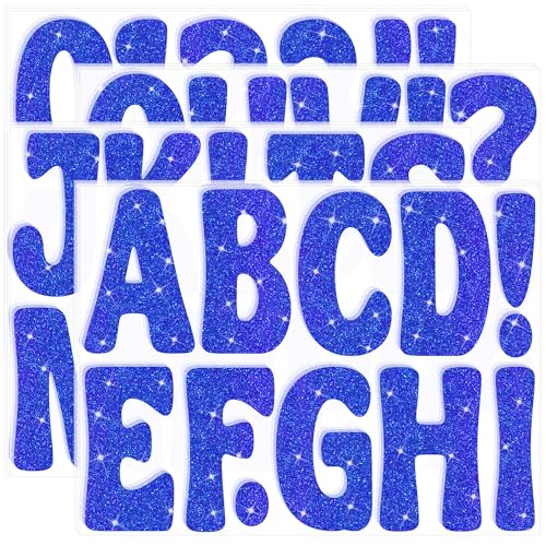 Bulletin Board Letters 129 PCS Glitter Letter Stickers Large 4 Inch, Blue - color: Blue, size: 4 Inch