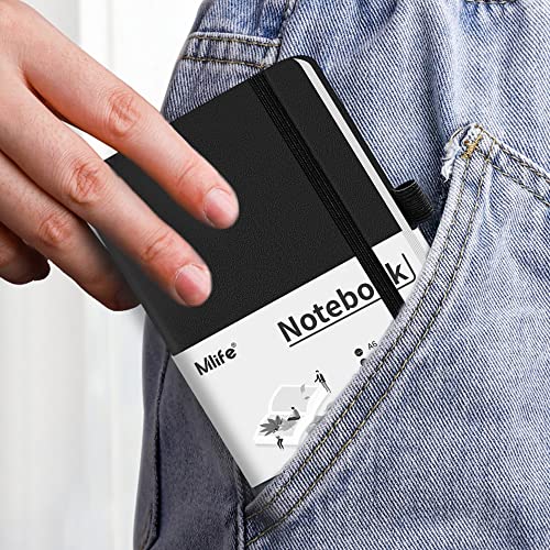 Mlife A6 Small Journal Notebook, Lined Pocket Notebook with Pen Holder, Mini Notebook Hardcover, 192 Pages, 3.9 inches * 5.5 inches Journal for Women and Man（1PACK Black） - color: Black, size: 1 Pack