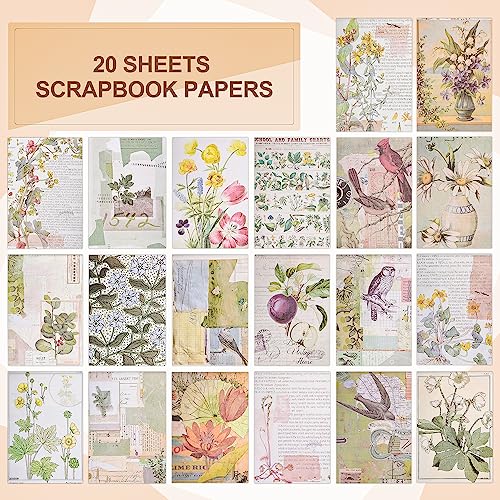 Vintage Washi Stickers for Scrapbooking, Aesthetic Sticker Book for Journaling with 30 Sheets Scrapbook Stickers and 20 Sheets Scrapbook Papers for Bullet Junk Journals Set for Adults with Tweezers - color: Poetry of Forest