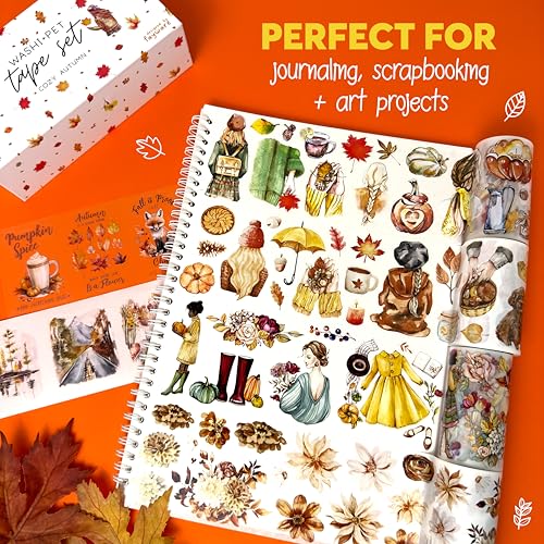 Fall Washi Tapes + PET Tapes for Scrapbooking | Fall Journaling Supplies
