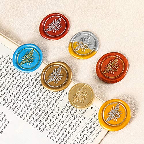 Yoption Bee Wax Seal Stamp, Brass Wax Stamp Head with Wooden Handle - color: Bee