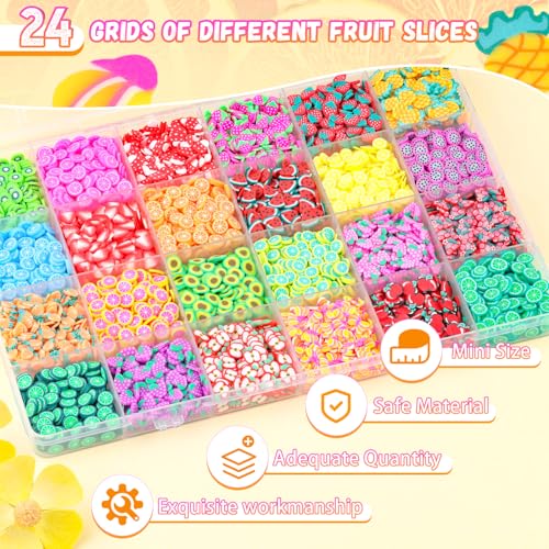 24-Grid Slime Add Ins slime charms,Fake Sprinkles Fruit Slice Slime Mix Ins - color: 24 Colors Series-A