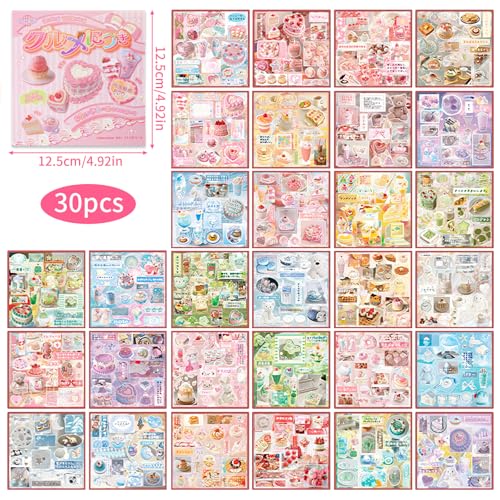 Japanese Retro Girl Sticker Book, 1600+ Showa Vintage Food Daily Life Embroidered Stickers, Cute Aesthetic Decorative Stickers for DIY Scrapbooking Journaling Planner Handbook Crafts
