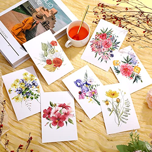 Nuanchu 80 Pcs Blank Floral Postcards 4x6 Inch Vintage Floral Note Cards