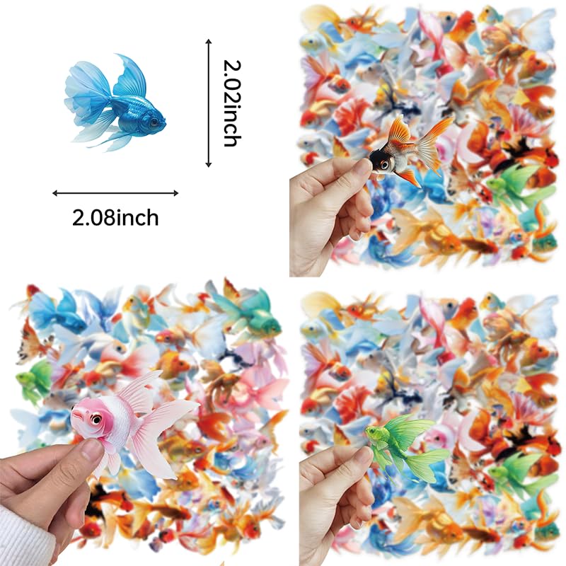 50Pcs Colorful Goldfish PET Stickers Set - style: Goldfish