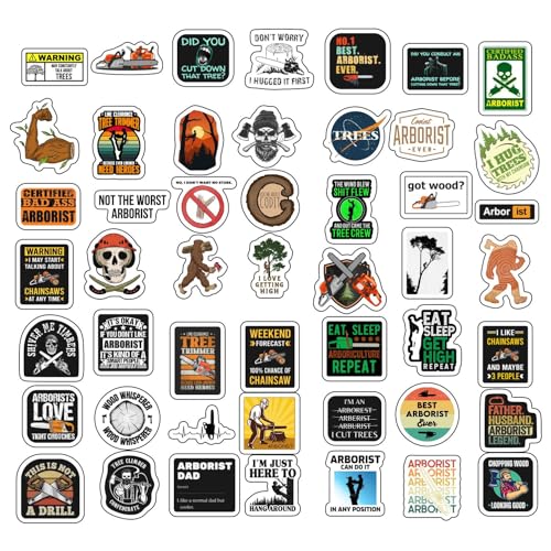 100Pcs Arborist Stickers for Water Bottle and Laptop - Nature Party Favors & Decorations, Waterproof Vinyl Tree Decals, Arborist and Forestry Stickers Laptop Decals, Gifts for Women & Men - color: Arborist Stickers