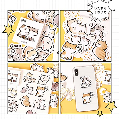 Small Size Laptop Stickers, 45pcs Doraking Boxed DIY Cute Pets Animals Stickers for Laptop Planners Scrapbook Suitcase Diary Notebooks Album (Naughty Cat)