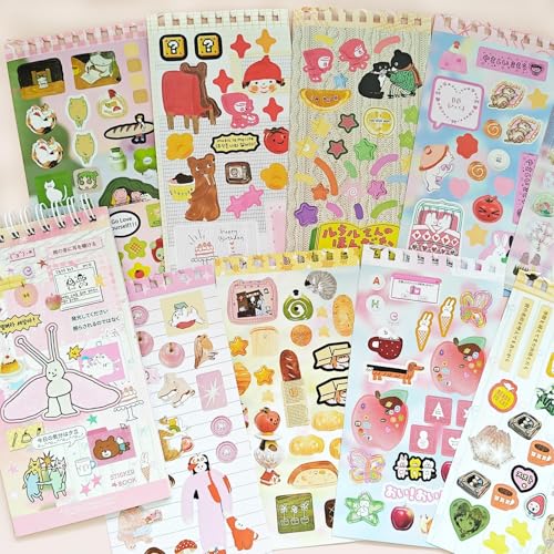 400+ Japanese Stickers Book Set,20 Sheets Kawaii Scrapbook Stickers Book for Journaling Supplies,Cute Korean Sticker for Junk Journal,Scrapbooking,Diary,Phone Case,DIY Craft(Cute Little Things) - color: Cute Little Things