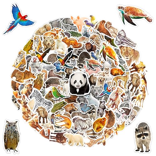 100 PCS Jungle Animal Stickers Safari Zoo Animal Wild One Stickers for Laptop Water Bottle Computer Refrigerator Luggage Phone Case Bicycle Teens (Jungle Animal) - style: Jungle Animal