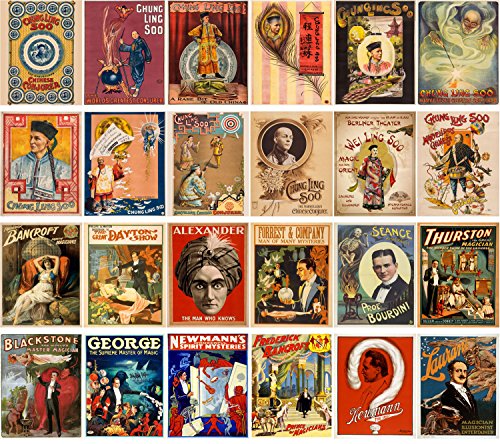 Vintage PostCards 24 pcs Chung Lung Magician Show Vintage Movie Posters - color: Fifteen
