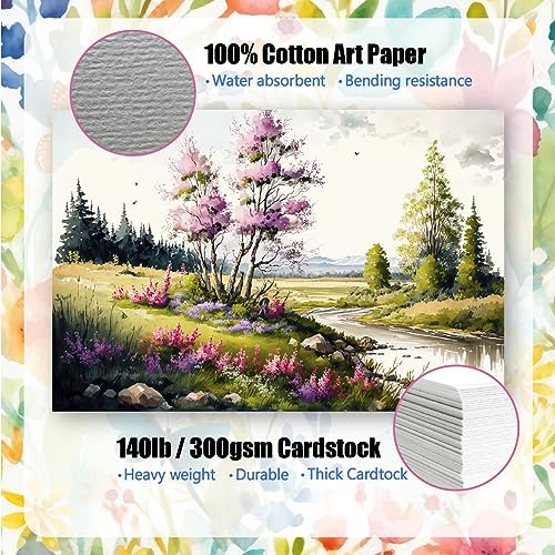 ANSSDO 50 Packs Blank Watercolor Cards with Envelopes, 4x6 Inch - size: 4" x 6"