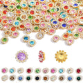 500Pcs Flower Rhinestones, Crystal Bedazzling (8mm - Gold Tone) - color: 8mm - Gold