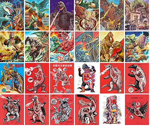 Vintage PostCards 24 pcs KAIJU Vintage Movies Posters Dinosaurus - color: Purple