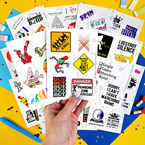 100Pcs Marching Band Stickers and Laptop Decals - Drummer Gifts, Marching Band Stuff, Gifts for Women & Men - color: Marching Band Stickers