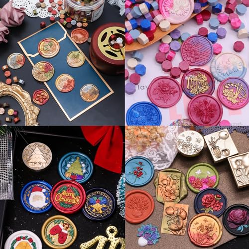 Vintage Gold Wax Seal Beads, 400Pcs SealingWax Bead, Octagon WaxSealingBeads, Bronze Gold SealingWaxBeads Set for WaxSeal Stamp, Gift Wrapping (Copper Gold) - color: Copper Gold