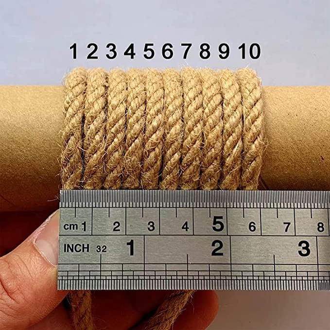 1/4 in x 164 ft Sisal Hemp Rope Jute Twine for Cat Scratching Post Tree,Garden - size: 6mm*164ft