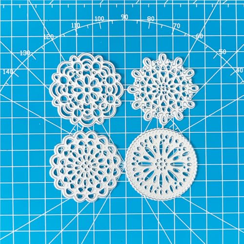 4pcs/lot Lace Round Frame Background Die Cuts for Card Making Scrapbooking - color: Silver-353round