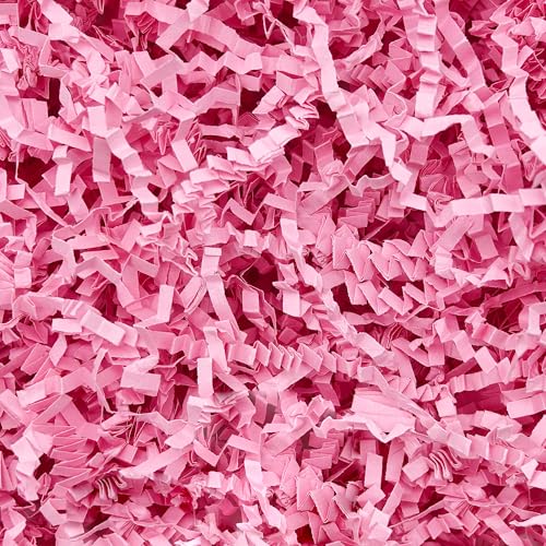 Crinkle Cut Paper Shred Filler,1 LB Pink Shredded Paper for Gift Boxes Bags Basket Filler Decoration,Grass Cushion Paper Streamer Stuffing for Christmas,Valentines' Day,Mother's Day Gift Wrapping - color: Pink, size: 1 LB