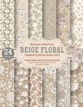 Beige Floral Scrapbook Paper Pad: Vintage Flowers, Birds & Botanical Patterns: 12 Double-Sided Seamless Designs – 48 Pages in Muted Brown & Neutral ... Journals, Cards & Crafts (8.5 x 11 in)