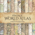Vintage World Atlas Scrapbook Paper: Authentic Antique Maps for Junk Journals, Scrapbooking & Paper Crafts, Includes 20 Pages of 8.5 by 8.5 Inch Paper (Vintage Scrapbook Paper)