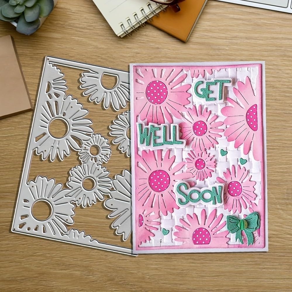 3D Backgrounds Frame Metal Cutting Die for Scrapbooking, Metal Die Cuts Stencils & Crafting Die Cut New Cutting Dies DIY Album Card Making Decor Paper Craft (Daisy-Shaped Frame 5.5 x 4 in) - color: Daisy-Shaped Frame 5.5 x 4 in