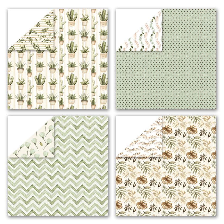 12x12 Scrapbook Paper & Scrapbooking Supplies, Boho Cream Double-Sided Patterned Cardstock Pad, Decorative Craft Sheets for Junk Journal & Photo Album, 24 Sheets - color: BOHO Cream