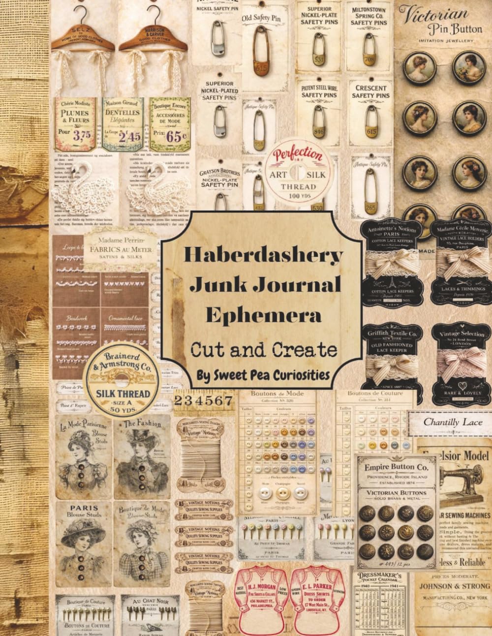 Haberdashery Junk Journal Ephemera: Cut and Create