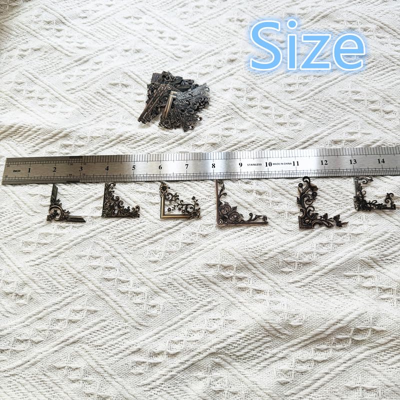 24pcs Vintage Frame Corner Stickers Scrapbook Decorative Paper Bronze - color: Bronze