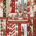 Christmas Scrapbook Paper - 24 Sheets Scrapbooking Supplies, Single-Sided Patterned Paper for Card Making, Designer Planner Journals, Background Borders, Greeting Cards 6"x 6" - color: Merry
